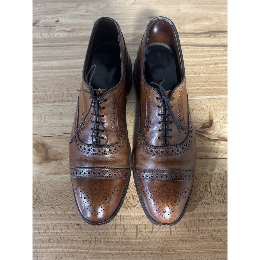 Allen Edmonds Mens 10 D Strand Walnut Brown Cap Toe Oxford Leather Dress Shoes - Picture 12 of 13